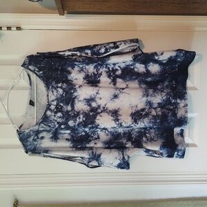 Shein Curve Tie Dye Cold Shoulder Top